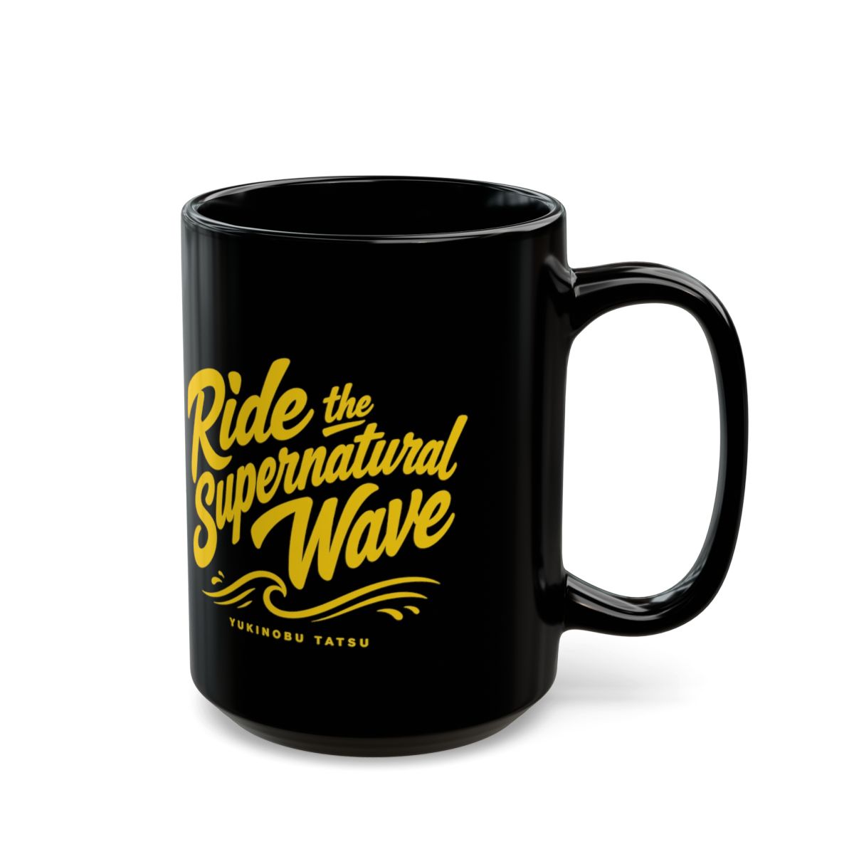 Dandadan "Ride the Supernatural Wave" Black Mug